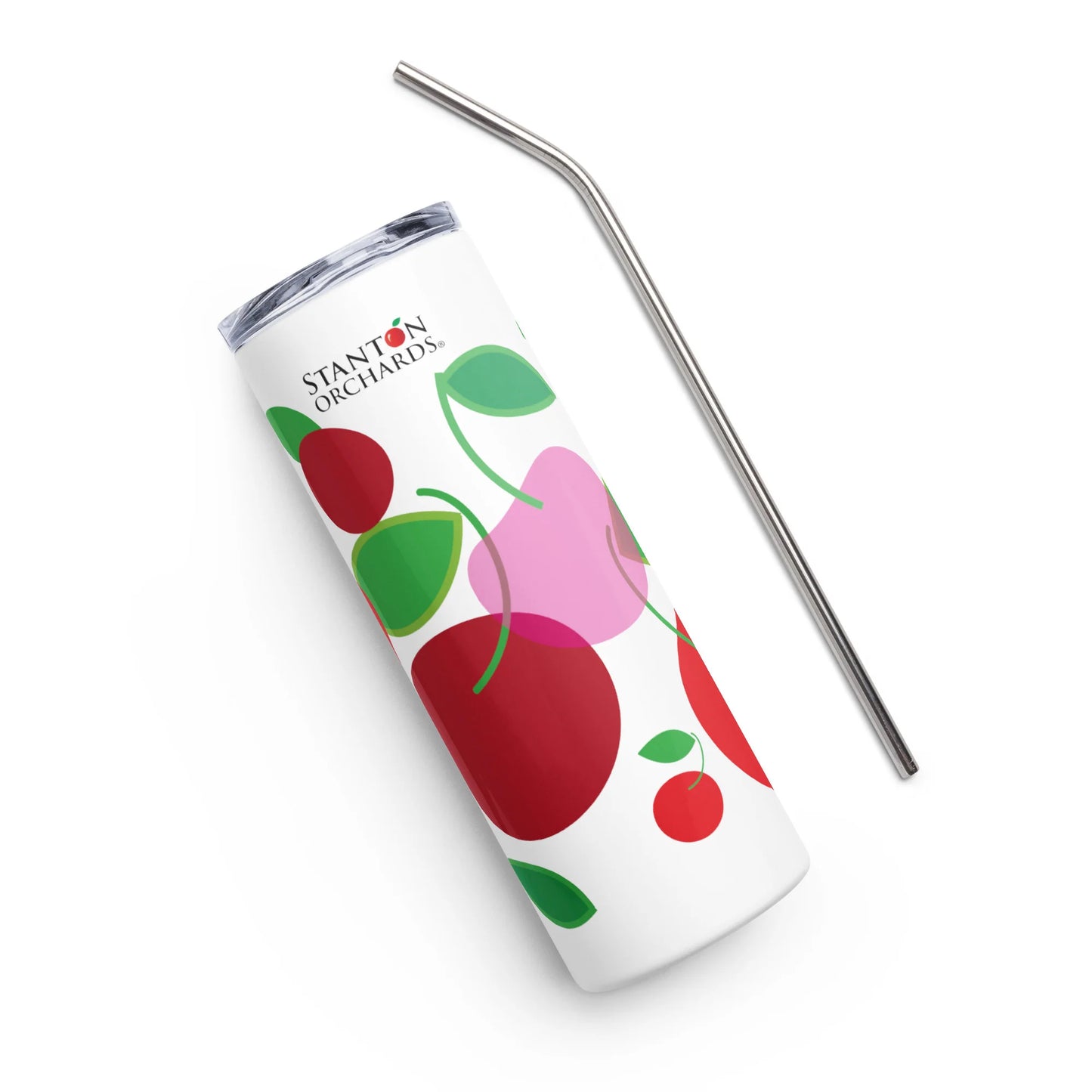 Cherries Motif Eco Water Bottle 20 oz Sip or Straw