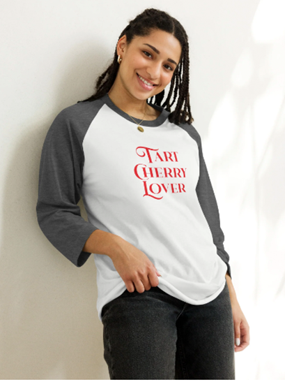 Women's Tart Cherry Lover T-Shirt. 3/4 sleeve - Join Tart Cherry Health Trend