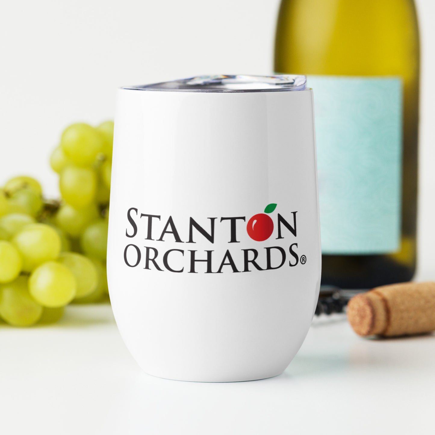 Wine Tumbler with Stanton Orchard's Logo